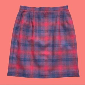 🌈4/$20🌈  Vintage 90s Liz Claiborne Preppy Plaid Academia  Mini Wool Skirt 8
